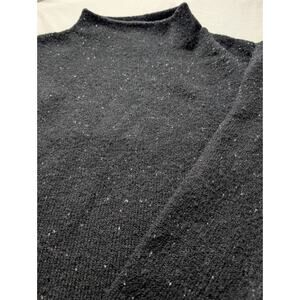 Well Worn Cozy Core Mock T Black W/White Fleck Sweater Normcore Minimalist Sz. M